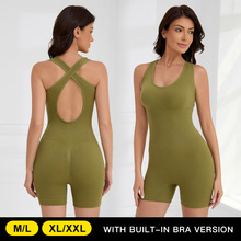 新款运动连体衣欧美风性感提臀露背弹力紧身收腹瑜伽塑身内衣批发