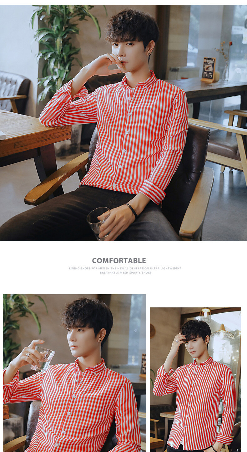 Jauna krekla ar garām piedurknēm korejiešu versija ar augstākās klases drapējumu, moderns zīmola krekls, daudzpusīgs tops, ikdienas mētelis, vīriešu apģērbs_voghion.com