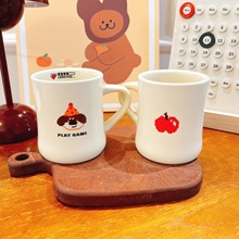 ins韩式网红小狗小猫像素风可爱陶瓷杯家用马克杯水杯高颜值礼物