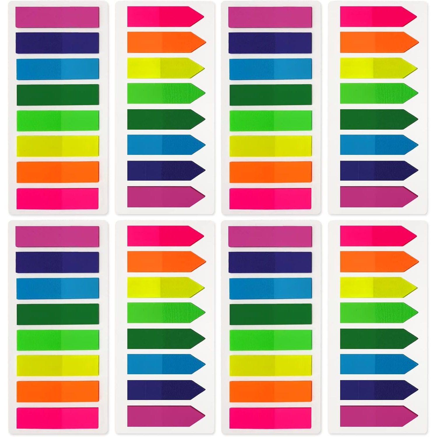 荧光透明标记贴纸8色便签书签适用笔记本文件整索引标