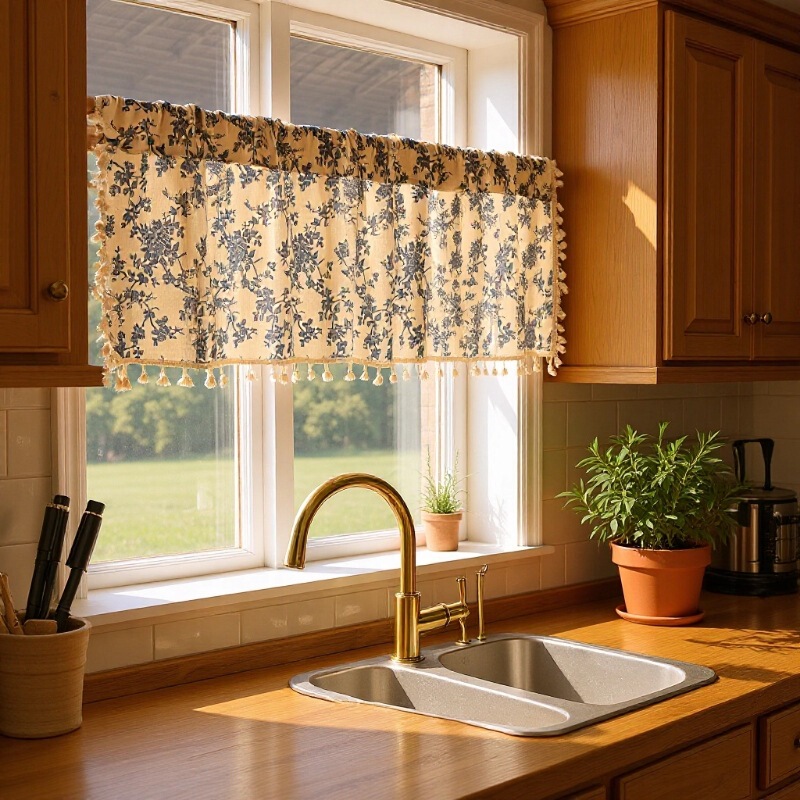 Japanese Style Fresh Style Bedroom Door Curtain Kitchen Half Curtain Shoe Cabinet Shading Book Room Shading Ugly Short Curtain Rod Wearing Small Curtain