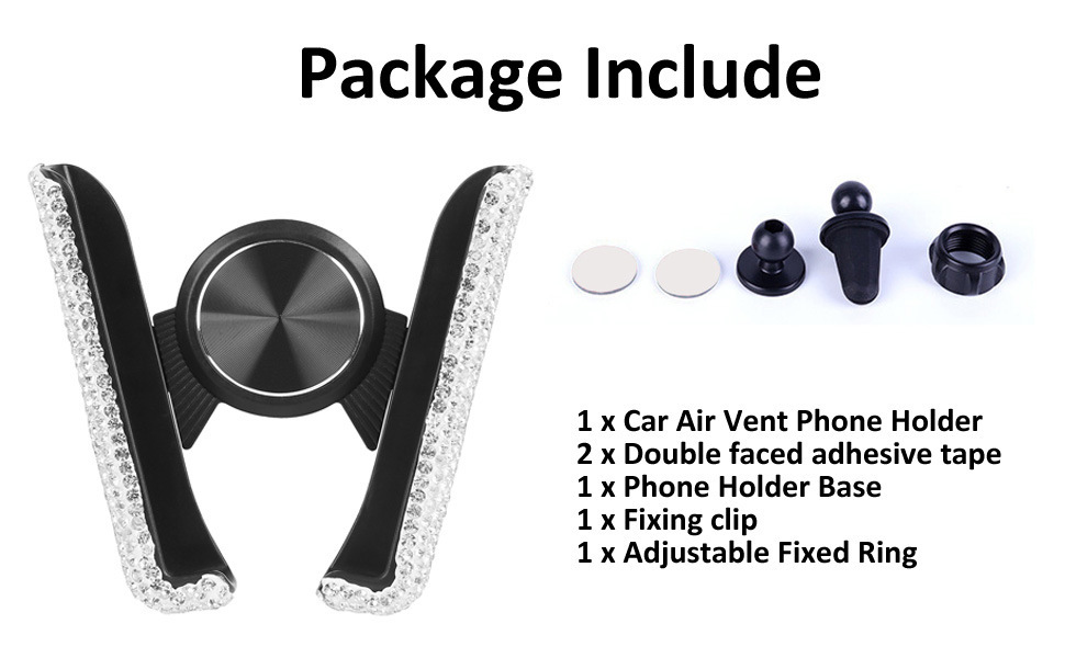 Rhinestone Car Phone Holder Air Vent Mount