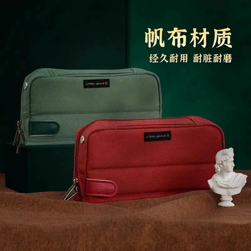 Pencil case for students, stationery, retro universal capacious storage box