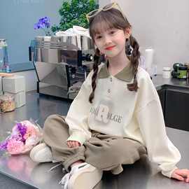 女童2025新款儿童洋气时髦女孩春秋款运动春季卫衣两件套