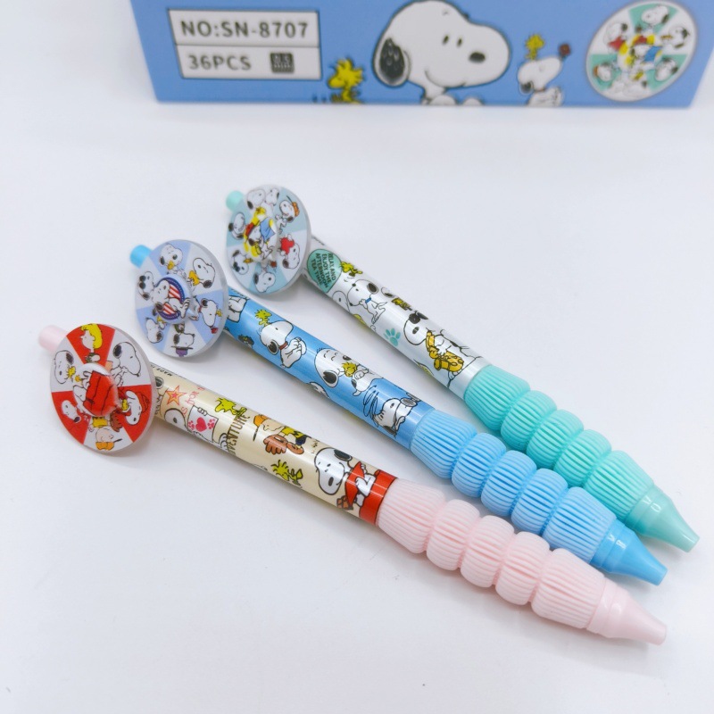 스누피 헌터 걸그룹 캐릭터 회전식 노크 중성펜 0.5mm 스트레스 해소 볼펜