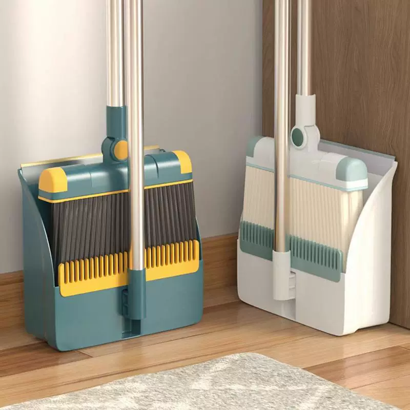 Set, folding dustpan stainless steel, 2 piece set, increased thickness