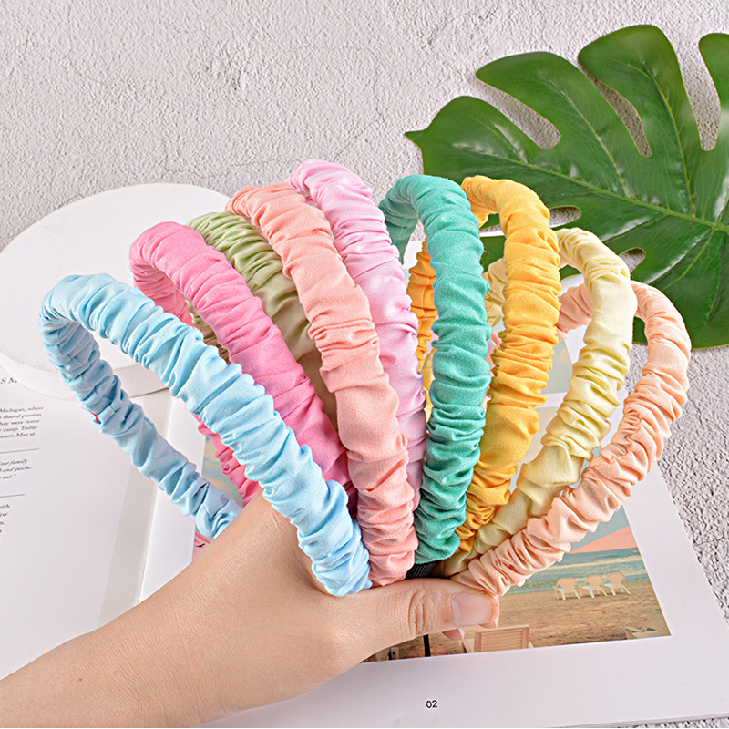 80g Weight Headwear Classification Travel, Birthday, Festival Occasion Geometric Pattern Women'S Gender Sky Blue, Orange, Dark Blue, White, Pink, Purple, Red, Green, Skin Color, Blue, Yellow, Black Color Fashion Candy Color Solid Color Sponge Wide-sided Headband Wholesale 4