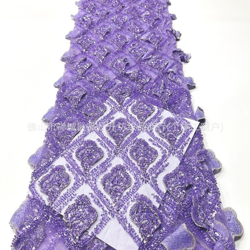 Multicolor calcomanías cuentas esquinillas bordadas tela de bordado de encaje pesado vestido de boda tela de vestido de alta definición