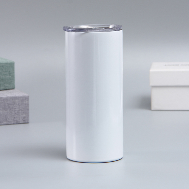 Transfronterizo simple 20oz de acero inoxidable recubrimiento de sublimación Transferencia de Calor anti-caída recta DIY paja taza de vacío