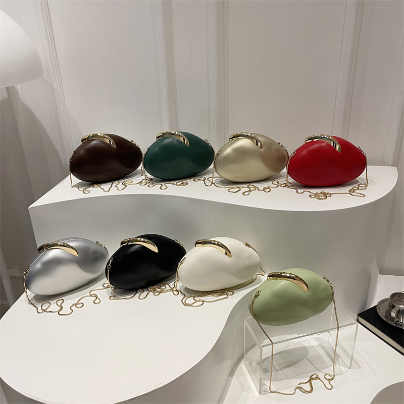 Unique Oval Acrylic Handbag For Women 2025 New Arrival European & American Fashion Niche Shoulder Bag Chain Evening Bag - Thumbnail 4