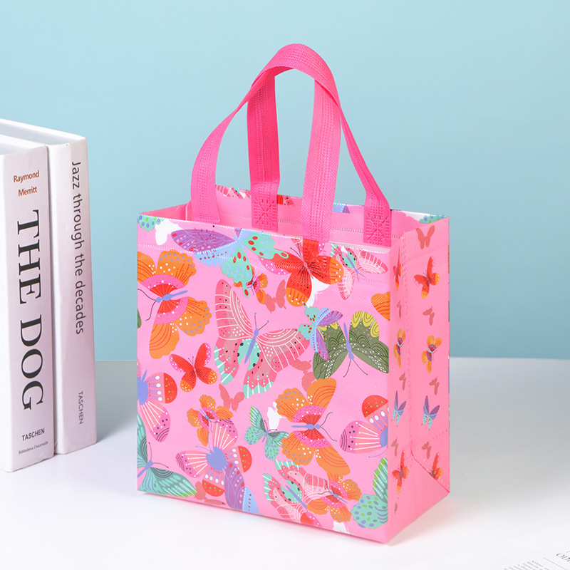 핑크나비;22*23*11cm;컬러인쇄 라미네이트 부직포