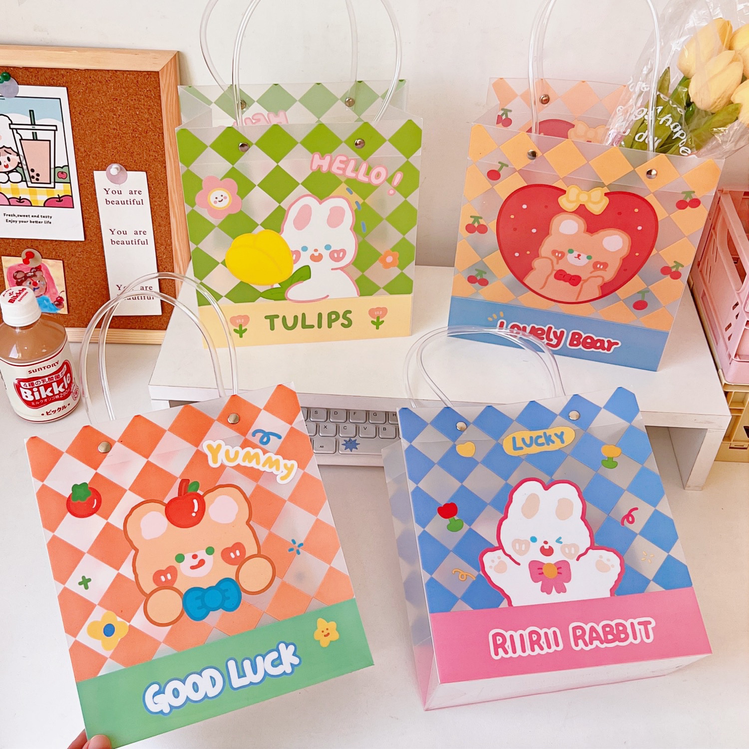 sweet bear gift cute girl mini pvc tote gift bagpicture1