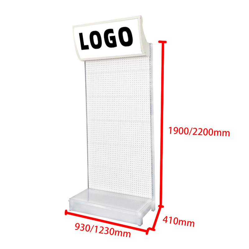 Estantes de supermercado personalizados estantes de supermercado simple caja de luz de arco blanco tienda de hardware estante de exhibición de supermercado