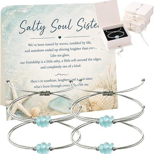Salty Soul Sisters Sea Glass Bracelet Hemp Rope Braided Bracelet Anklet Ocean Beach Style Women's Jewelry Bracelet Salty Soul Sisters Sea Glass Bracelet Hemp Rope Braided Bracelet Anklet Ocean Beach Style Women's Jewelry Bracelet