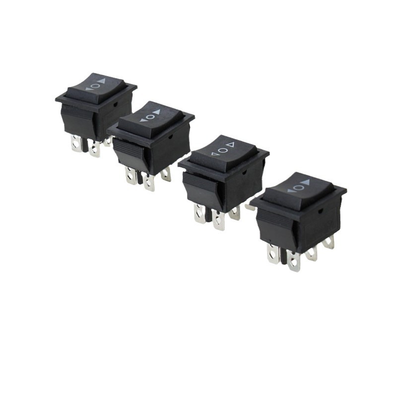 KCD4 6脚3档双边自复位 船型开关 双向箭头正反转开关 31X25mm