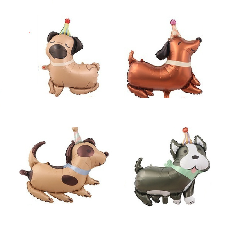 New Matte Cute Dalmatian Dachshund Shape Puppy Aluminum Film Balloon…