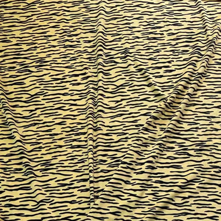 Tejido de impresión ultraflexible de cristal grueso tigre leche impresión manga juguete de peluche almohada ultraflexible