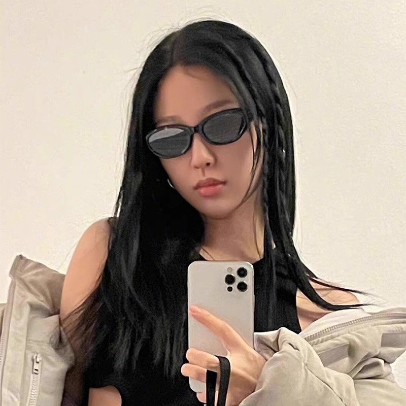 New GM Sunglasses for Women High-End Cat-Eye Retro Fashion Trendy Acetate Nylon UV Protection Sunglasses for Men and Women Driving - Thumbnail 2