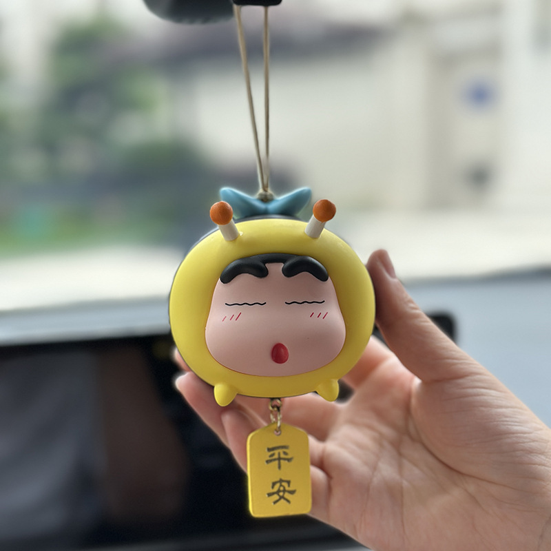 可爱创意蜡笔小新后视镜挂饰搞怪汽车摆件电动车内装饰品车载挂饰|undefined