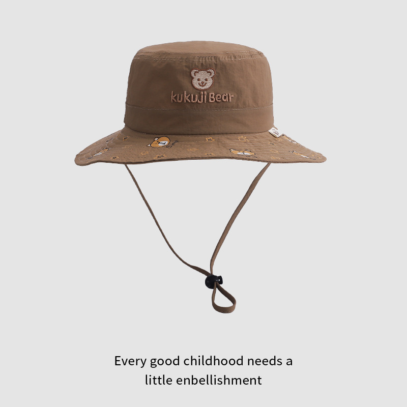 Sombreros para bebés primavera y otoño para niños sombreros delgados sombreros super bonitos osos sombreros para bebés sombreros de pescadores para niños coreanos