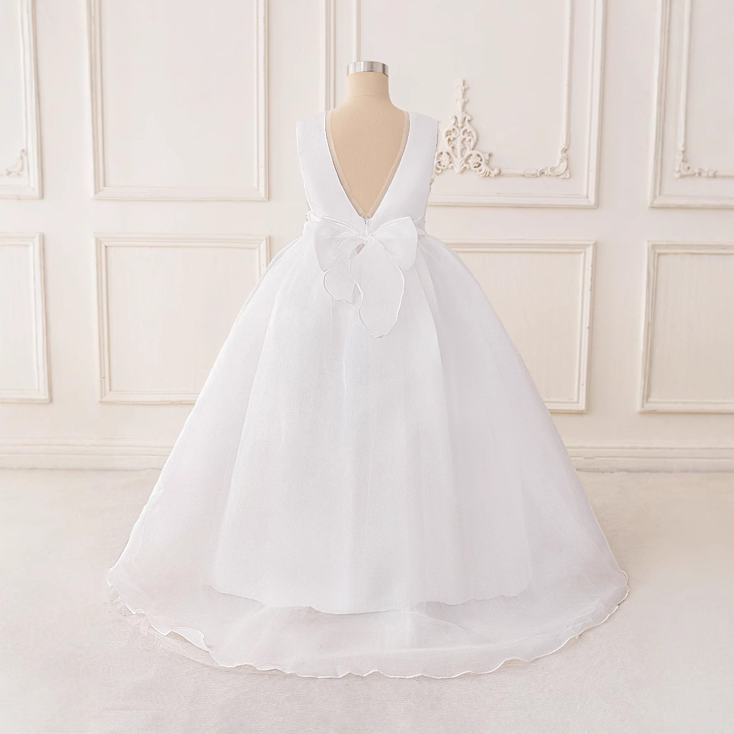 2025 nuevos vestidos para niños, vestidos de princesa, vestidos de fiesta de niña de flores de tela forjada de moda, vestidos de noche de un año para bebés
