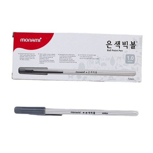 Monami leather fabric with silver decorative writing 01005 ballpoint pen