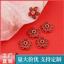 JG121景泰蓝滴油花托DIY锌合金饰品配件手链串珠隔片隔珠厂家直供