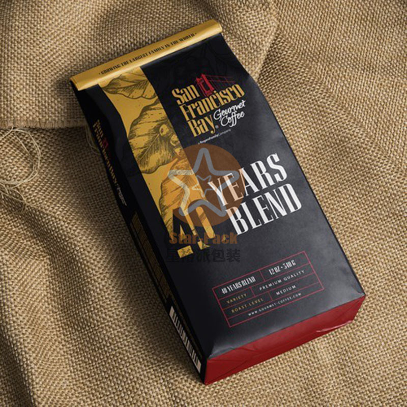 源头工厂长期来图定购自立自封咖啡袋 500克复古牛皮纸镀铝咖啡袋