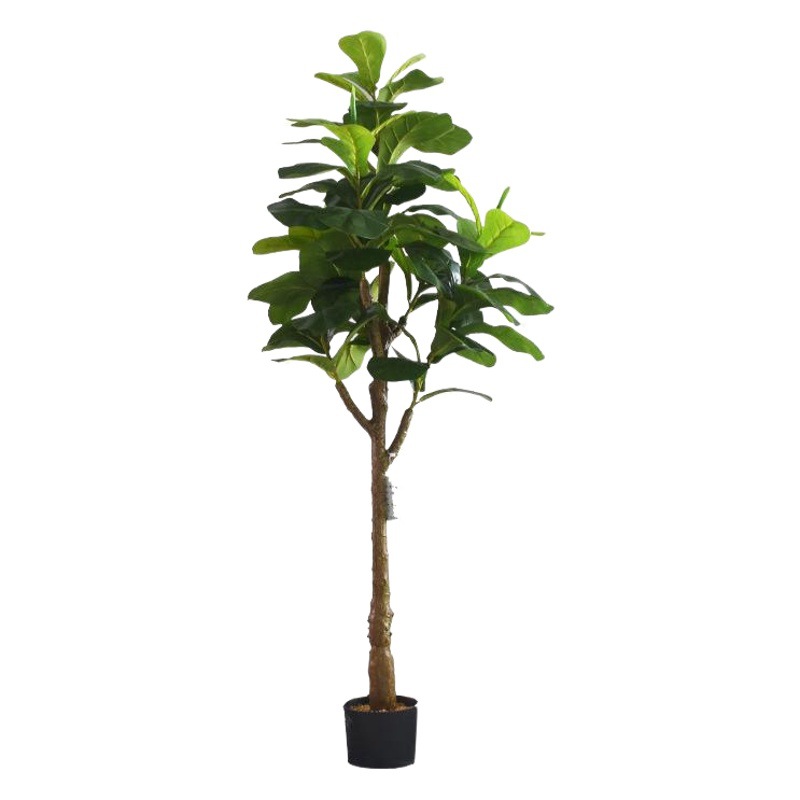 Simulación de estilo nórdico Planta verde Qin Ye Banyan Planta grande en maceta de piso a techo Decoración de interiores Planta de decoración Banyan de hoja grande Banyan de goma