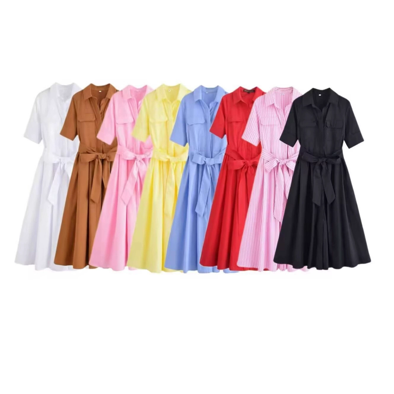 Женское платье PB&ZA, лето 2025, новая коллекция, модное и элегантное, с коротким рукавом, на завязках, из поплина, 2640360