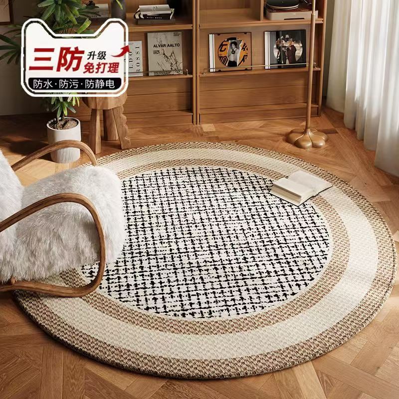Alfombra redonda de sala de estar retrógrado lujoso sofá mantas de mesa de té resistente al desgaste resistente a la suciedad mantas de cama dormitorio estudio cojín de la silla de computadora