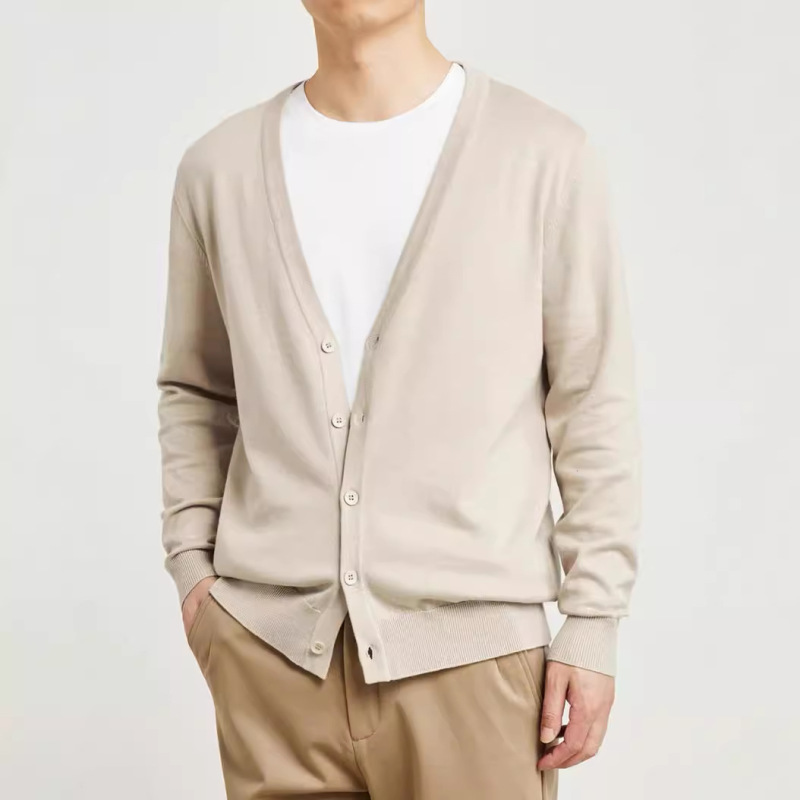 2024 Spring and Autumn New Solid Color Japanese Style Simple Thin Cardigan Loose Casual Sweater Men's Sweater Men's Jacket 2024 Spring and Autumn New Solid Color Japanese Style Simple Thin Cardigan Loose Casual Sweater Men's Sweater Men's Jacket