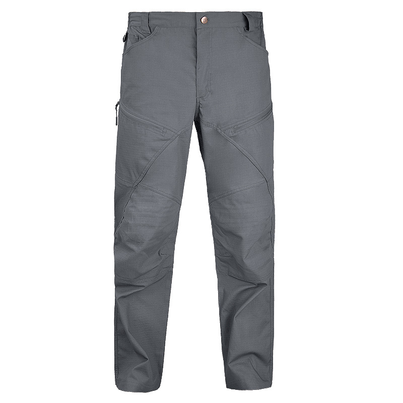 Pantalones tácticos de camuflaje para caminantes al aire libre Hanye Pantalones de entrenamiento delgado para hombres Pantalones de asalto antisalpicaduras Pantalones de varios bolsillos