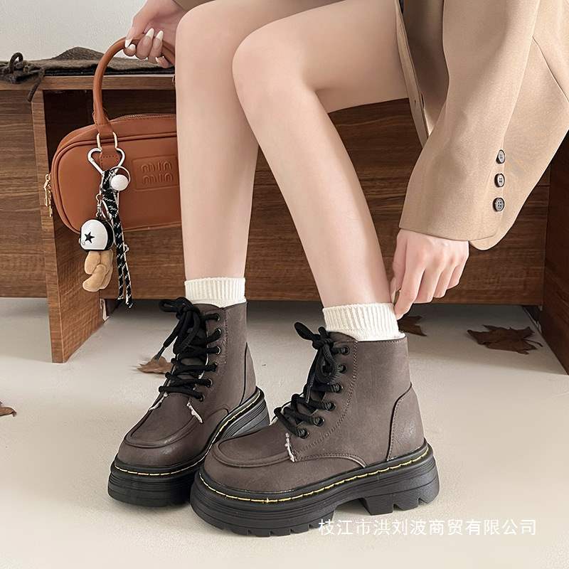 Retro Versatile Popular Cotton Boots 2025 Autumn and Winter New Thick-Soled Fashion Short Boots Thick Heel Boots for Women