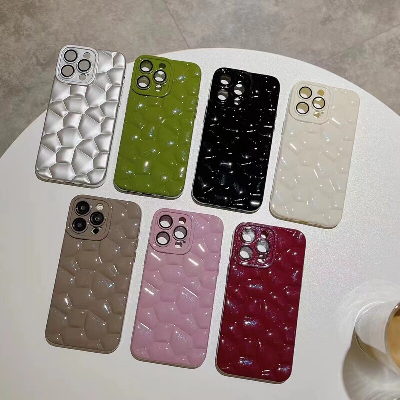 New blue light paint Pebble suitable for 14 mobile phone shell with glass lens film Apple 12 13 protective cover 11p