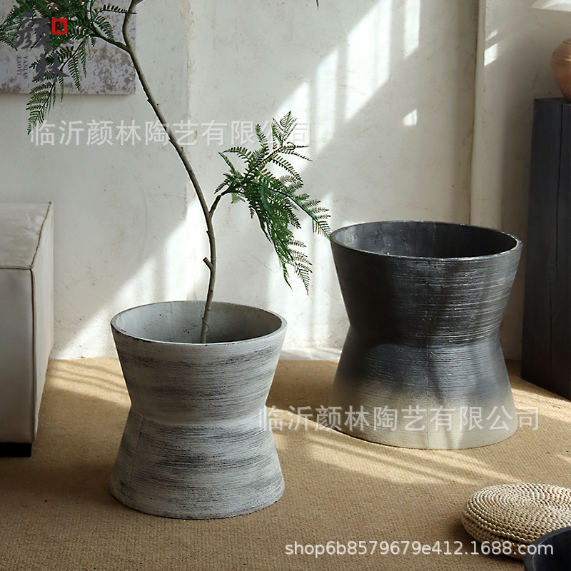 Reloj de arena creativo horta de cemento sala de estar interior horta de plantación verde centro comercial hotel gran horta de plantación verde