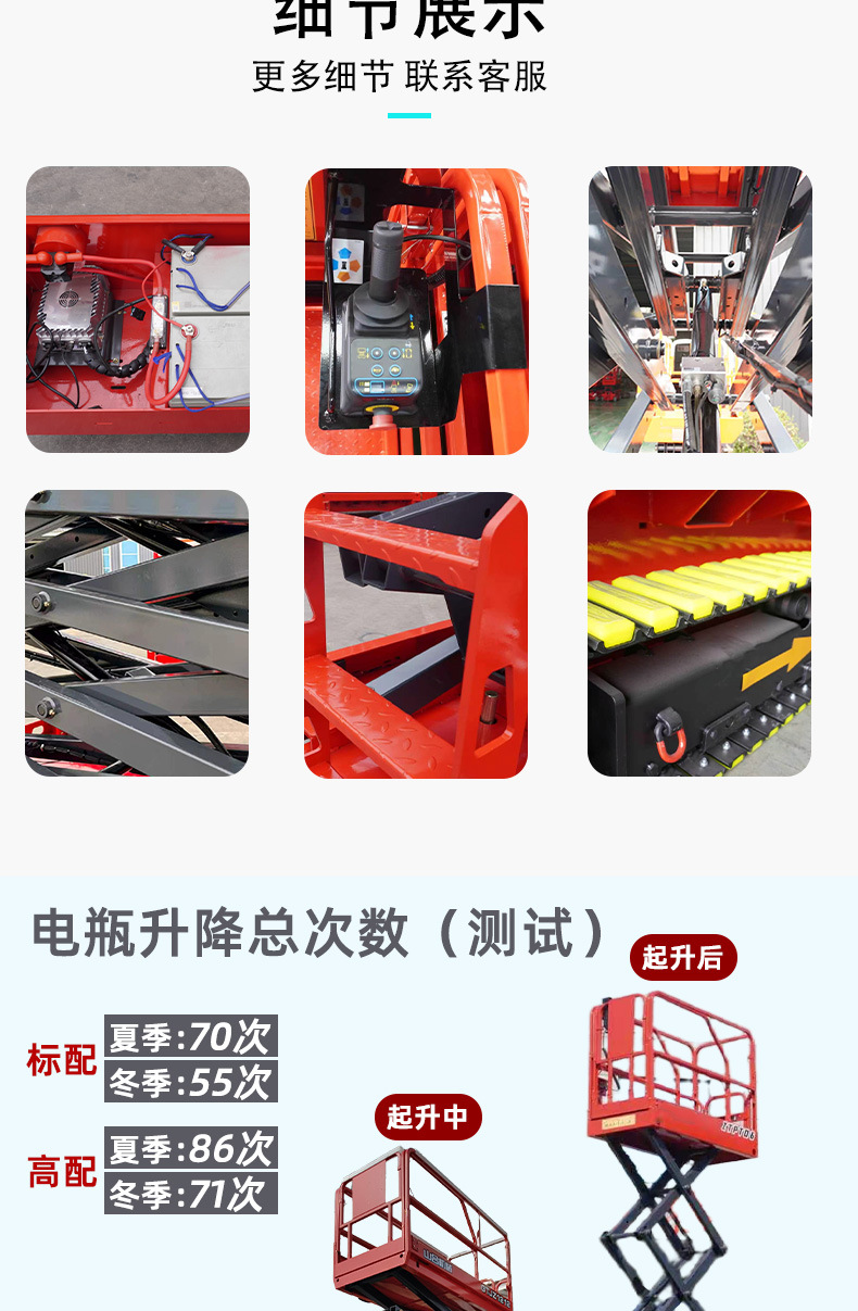 Fully self-propelled lift platform for smooth lifting, electric hydraulic high-altitude work vehicle, self-propelled scissor lift