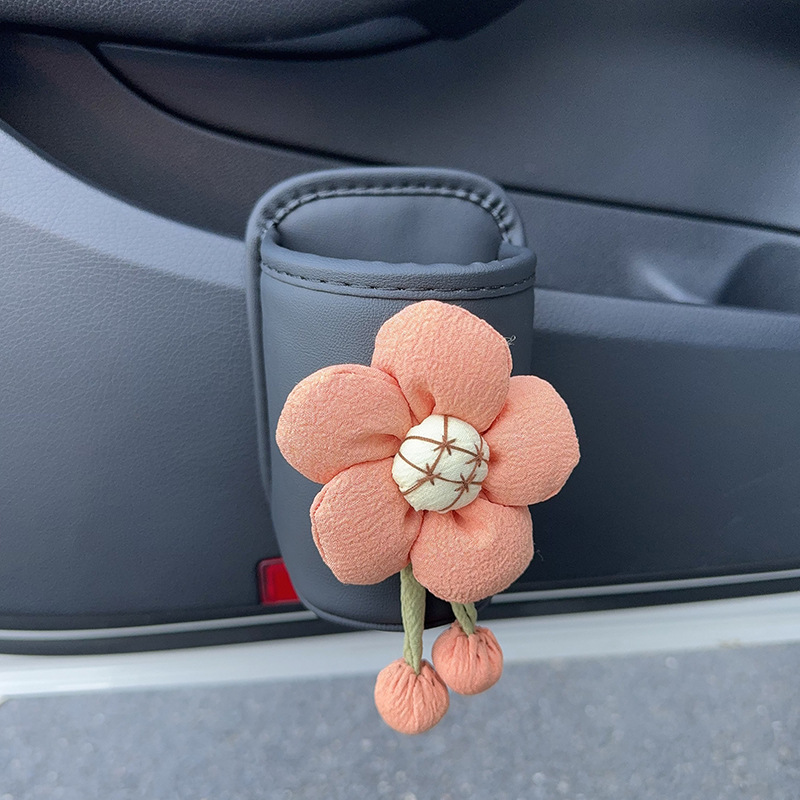 Car cup holder/beverage holder | Qìchē Storage Car Door - orange-sunflower-black-cup-storage-bucket