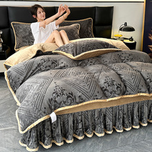 爆款新款床罩床上用品床单轻奢2025新款8D雕花牛奶绒四件套
