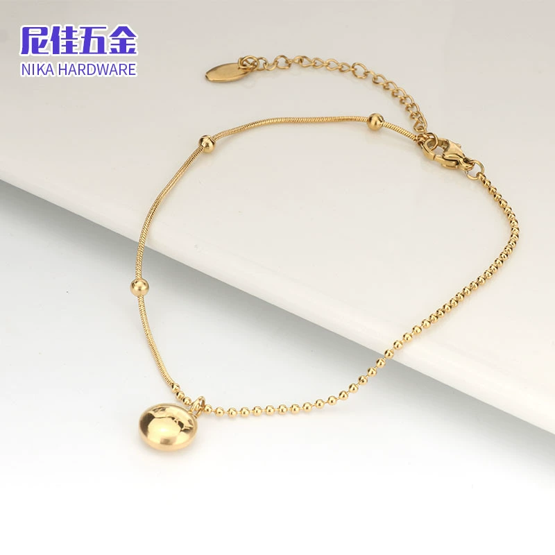 Small golden ankle bracelet stainless steel, internet celebrity, light luxury style