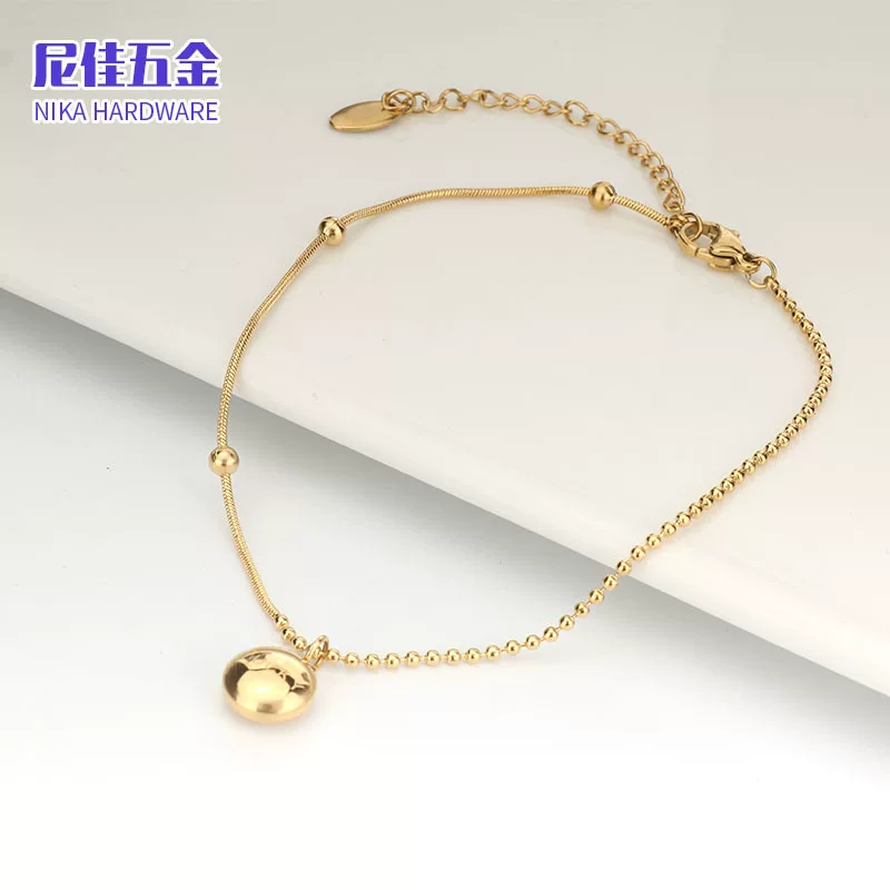 Small golden ankle bracelet stainless steel, internet celebrity, light luxury style