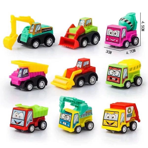 A variety of simulation back force toy engineering team mini children's toy car model mini back force engineering car toy