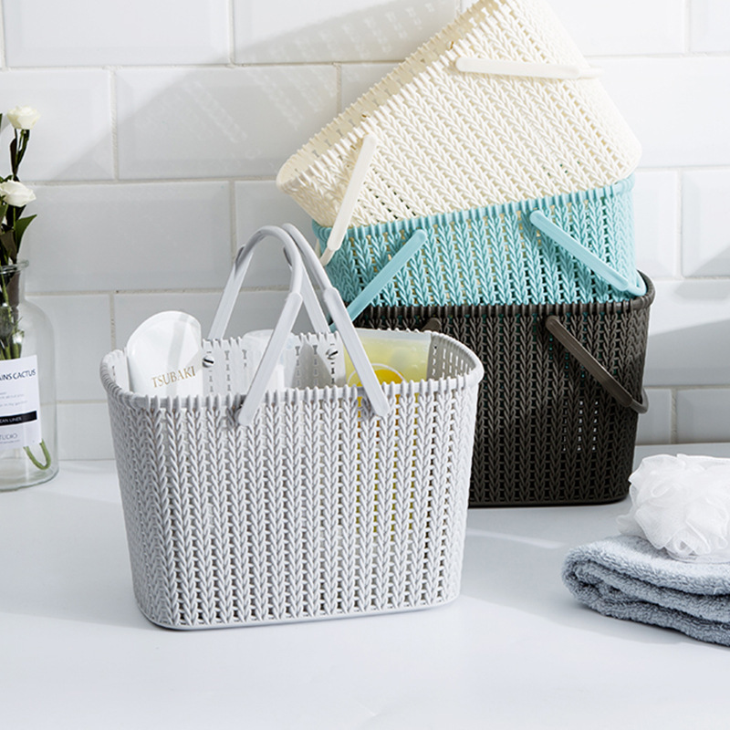 originality Rattan weave Hollow portable Plastic Storage basket household Shower Room portable multi-function take a shower