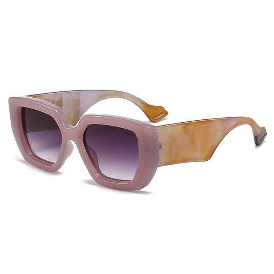 European and American Style Frame Contrast Color Sunglasses Women's Round Face Slimming Fashionable Sunshade Sunglasses Men's Fashionable Olive Green Glasses