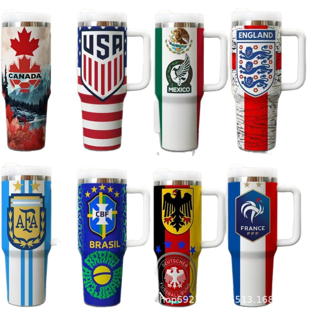 2026 Copa del Mundo 40oz Taza de hielo TUMBLER Taza de acero inoxidable Taza de aislamiento térmico image 6