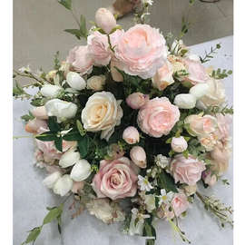 婚庆路引花地排花角花挂花仿真绢花T台舞台布置车展酒店礼堂装饰