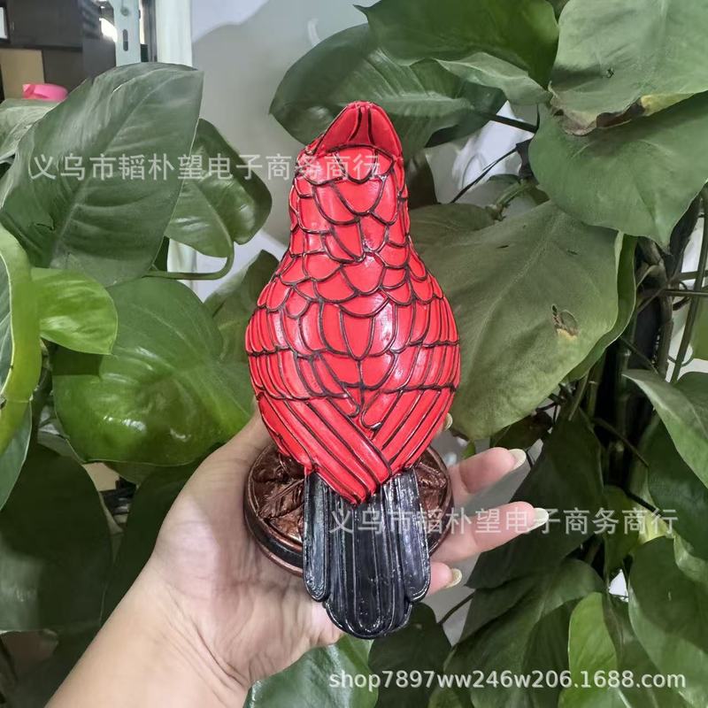 跨境摆件Cardinal Lamp装饰红鸟动物台灯树脂装饰摆件|undefined