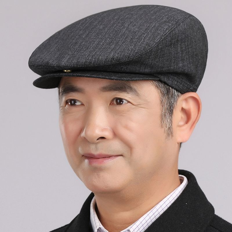 Sombrero de edad media primavera otoño hombre primavera vieja delgada sombrero de tela papá viejo sombrero de lengua de la lengua