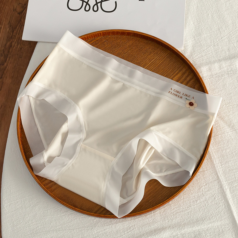 Bragas que no dejan marcas para damas delgadas transpirables mascarilla facial de seda de hielo calzoncillos para niñas entrepierna antibacteriana de algodón puro bragas transparentes que no dejan marcas