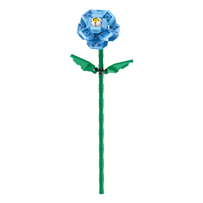 Compatible transfronterizo rosa imortalidad ramo de flores de bloques altos Día de San Valentín Día de los maestros Juguetes de ensamblaje de puzzle hechos a mano
